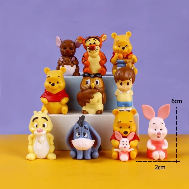 Set 10 Mini Figuras Winnie Pooh Piglet Tigger