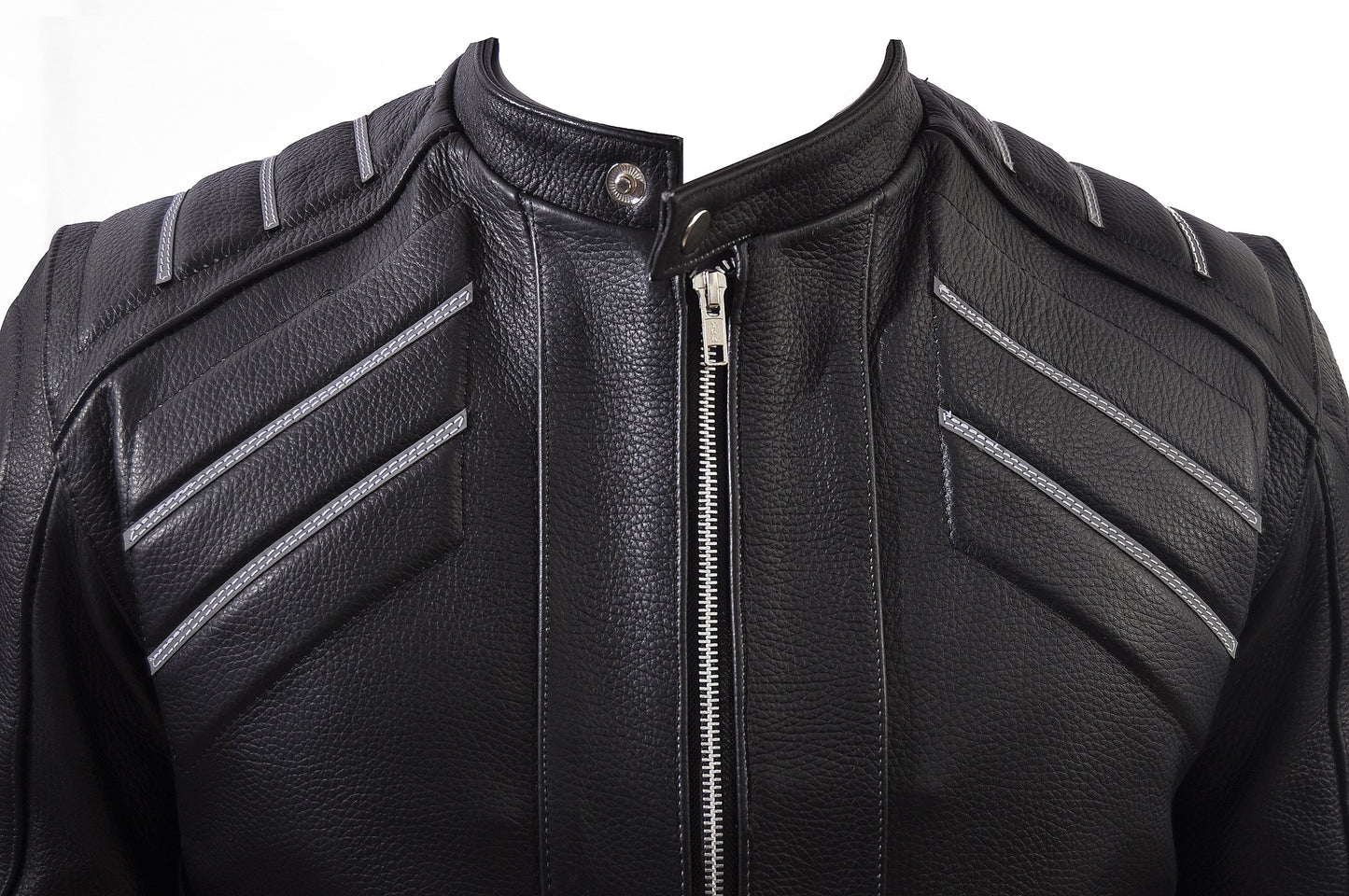 Chamarra Cuero Floater Grueso Empire para Moto Reflejante