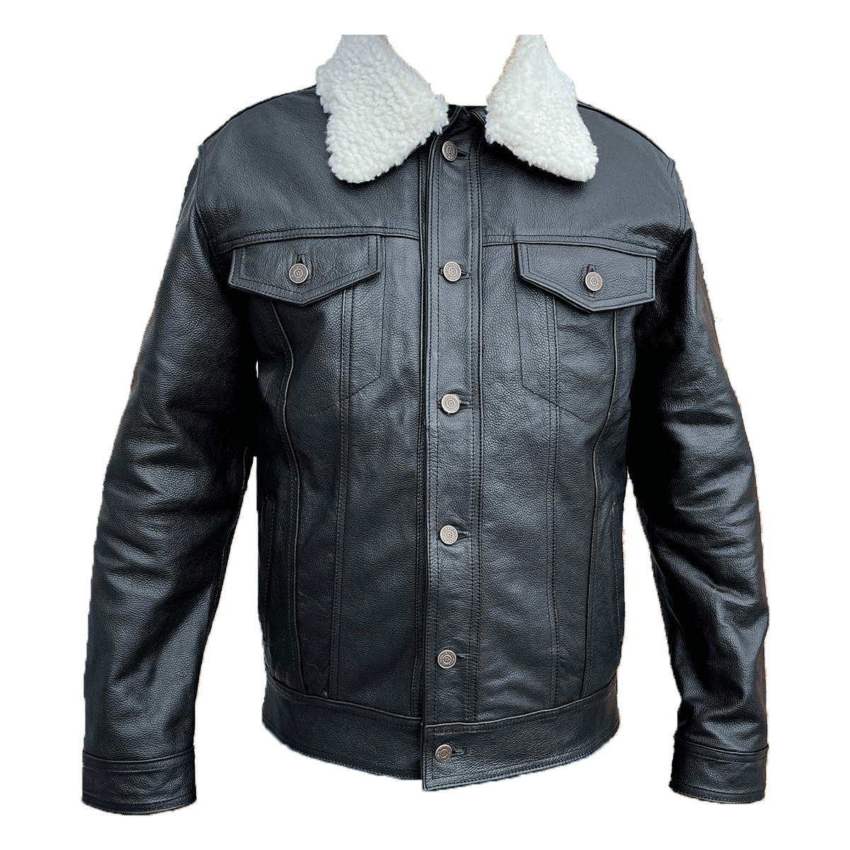 Chamarra Trucker Cuero Grueso Vacuno Floter Slim Levis