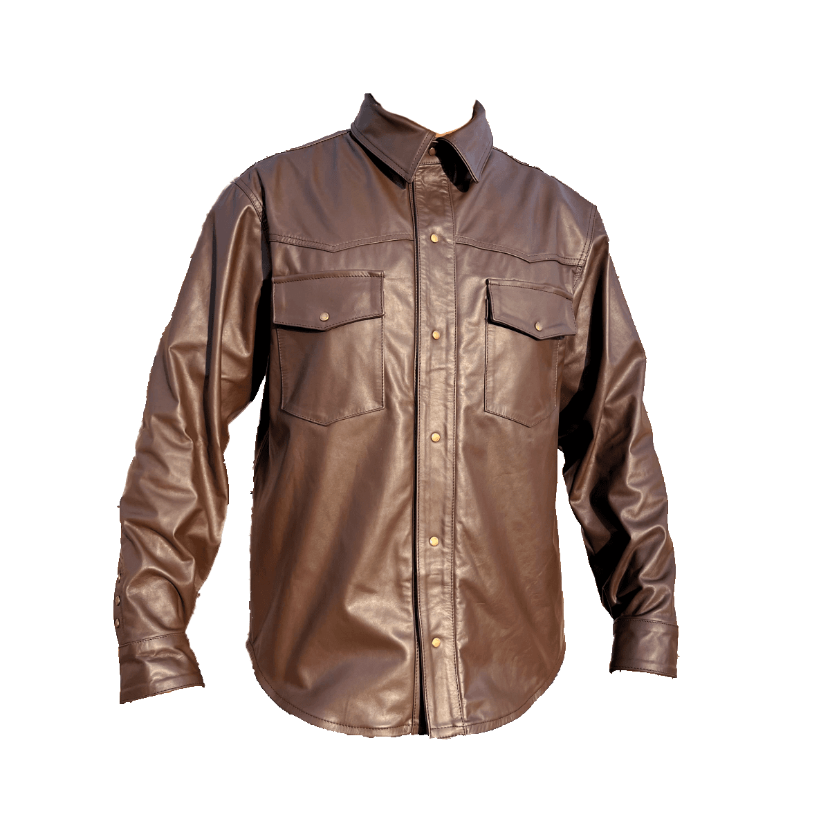 Camisola Cuero Vacuno Hombre EMPIRE Chamarra Piel Broche Metálico