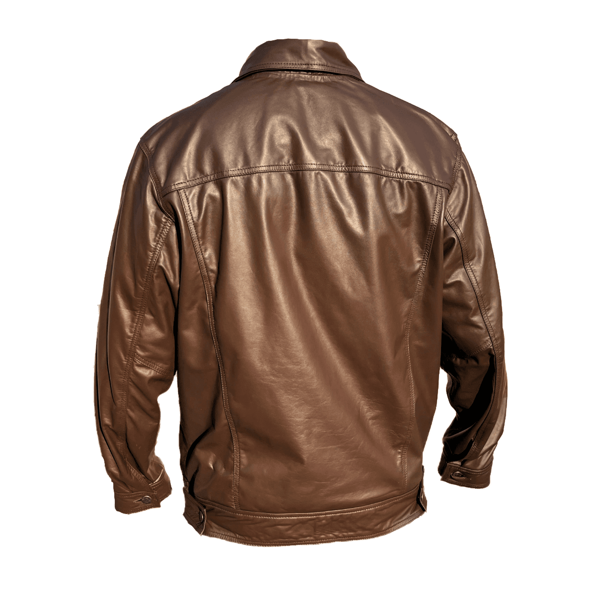 Chamarra Trucker Cuero Vacuno Hombre Empire - Forro Liso Slim Clásica Levis