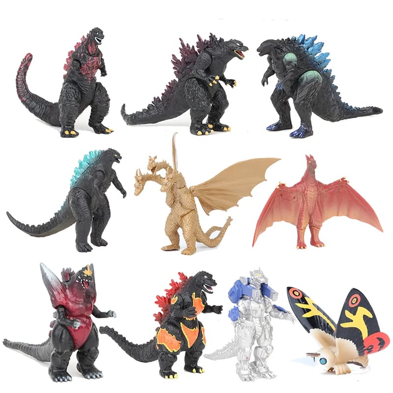 Set de 10 Mini Figuras Coleccionables Godzilla - Ghidorah Mothra
