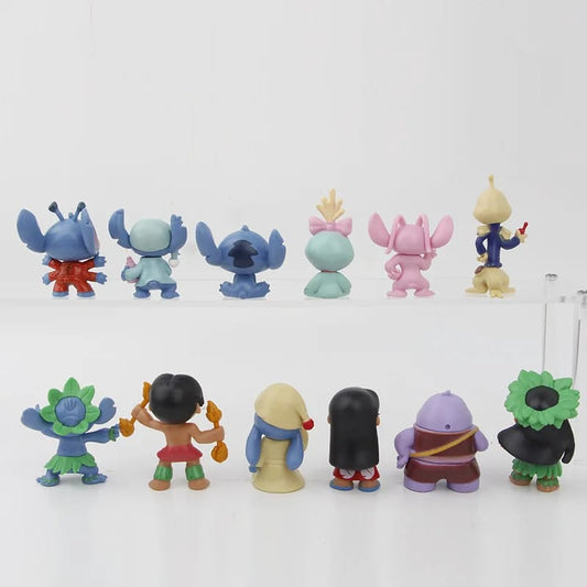 12 Mini Figuras Lilo y Stitch Lilo