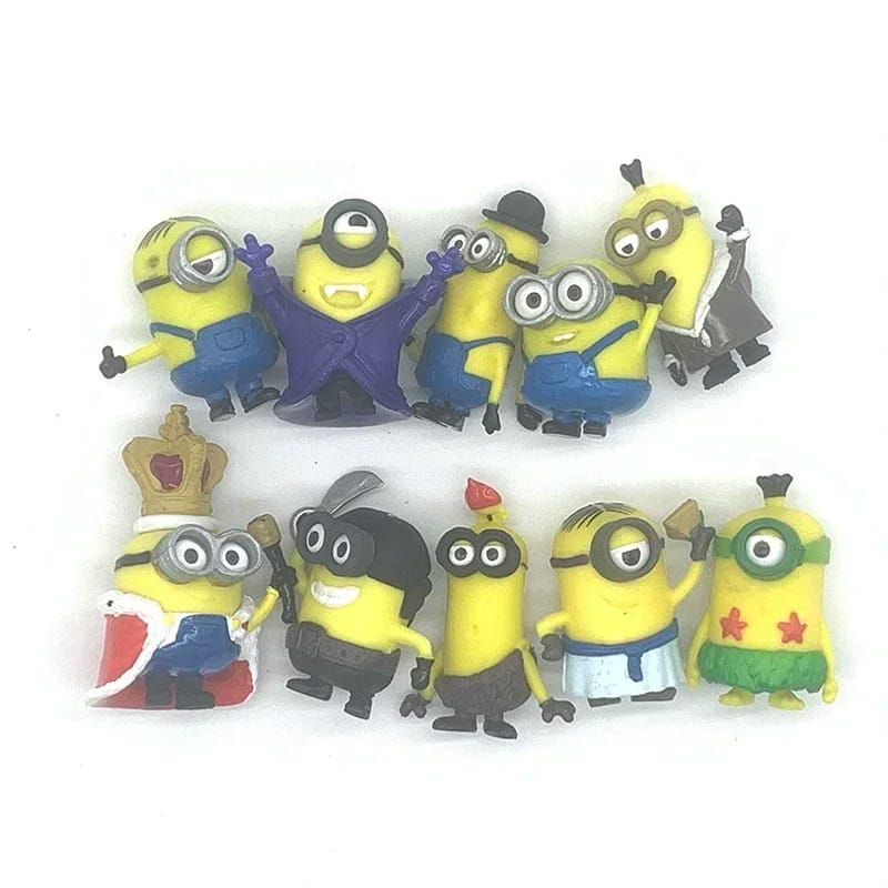 Set 10 Mini Figuras Coleccionables Minions - Kevin, Stuart, Bob