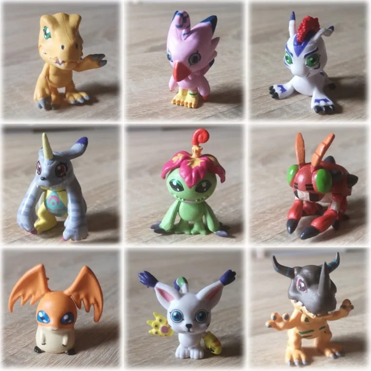 Set de 9 Mini Figuras Digimon Agumon Gabumon - Aventura