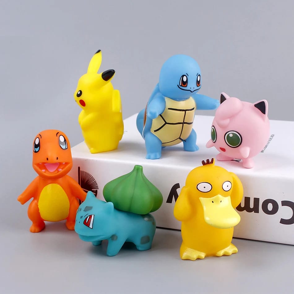 Set de 6 Mini Figuras Pokémon Pikachu Eevee