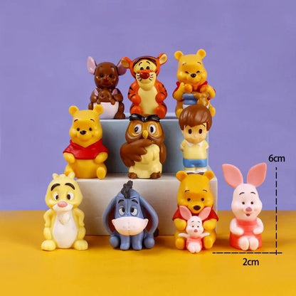 Set 10 Mini Figuras Winnie Pooh Piglet Tigger