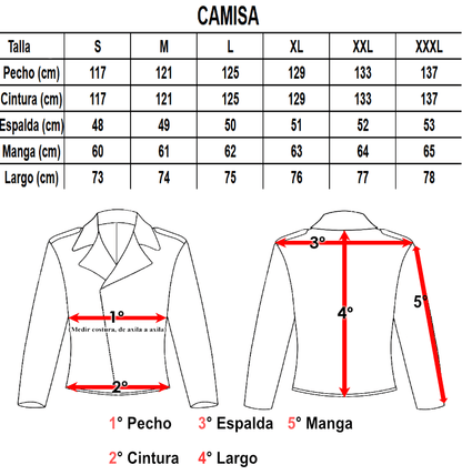Camisola Cuero Vacuno Hombre EMPIRE Chamarra Piel Broche Metálico