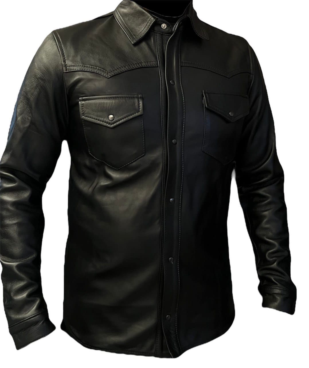 Camisola Cuero Vacuno Hombre EMPIRE Chamarra Piel Broche Metálico
