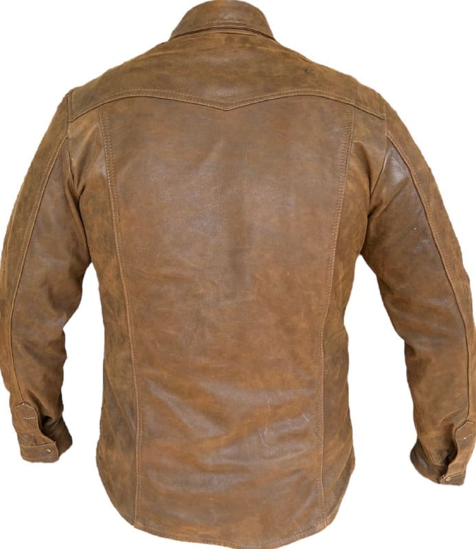 Camisola Cuero Vacuno Hombre EMPIRE Chamarra Piel Broche Metálico