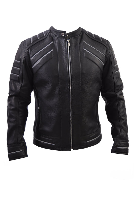 Chamarra Cuero Floater Grueso Empire para Moto Reflejante