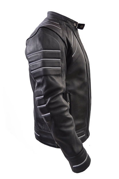 Chamarra Cuero Floter Grueso Empire para Moto Reflejante