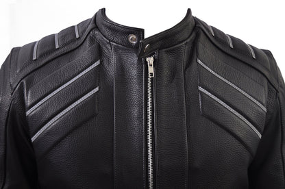 Chamarra Cuero Floter Grueso Empire para Moto Reflejante