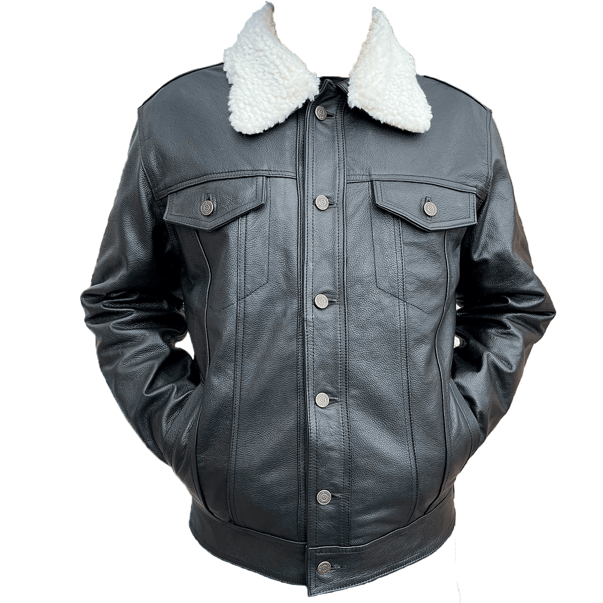 Chamarra Trucker Cuero Grueso Vacuno Floter Slim Levis