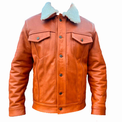 Chamarra Trucker Cuero Grueso Vacuno Floter Slim Levis