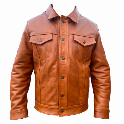 Chamarra Trucker Cuero Grueso Vacuno Floter Slim Levis