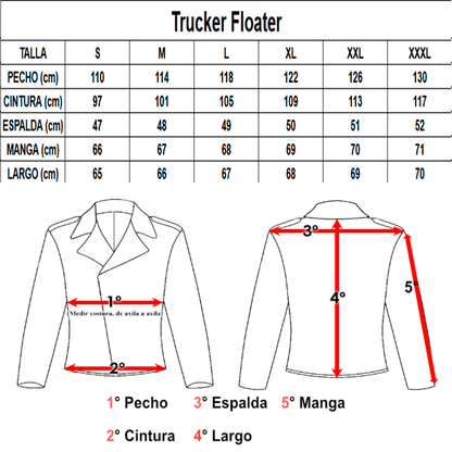 Chamarra Trucker Cuero Grueso Vacuno Floter Slim Levis