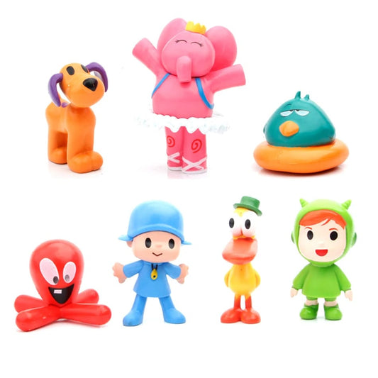 Set de 7 Mini Figuras Pocoyo Elly Pato Loula - Infantil
