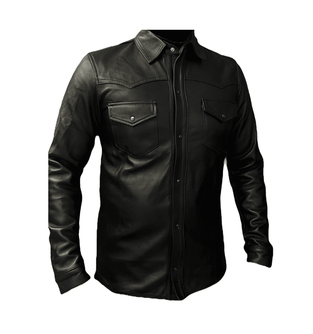 Camisola Cuero Vacuno Hombre EMPIRE Chamarra Piel Broche Metálico