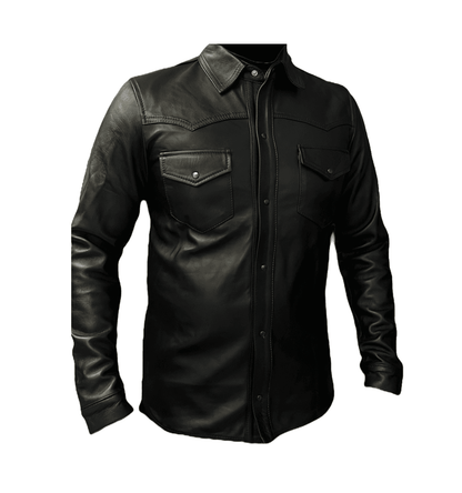 Camisola Cuero Vacuno Hombre EMPIRE Chamarra Piel Broche Metálico