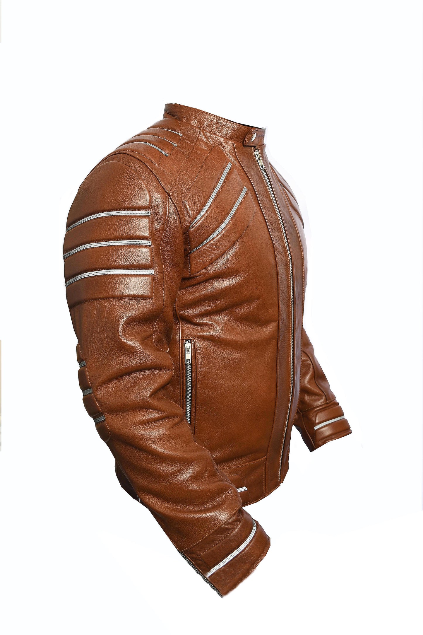 Chamarra Cuero Floater Grueso Empire para Moto Reflejante
