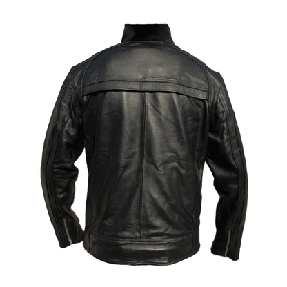 Chamarra Cuero Vacuno Hombre Empire - Cuello Alto Slim, Cierres y Bolsas