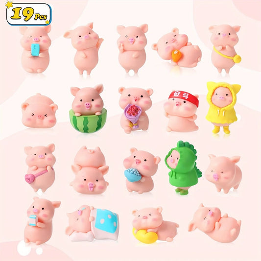 Set de 19 Mini Figuras Cerditos Colección