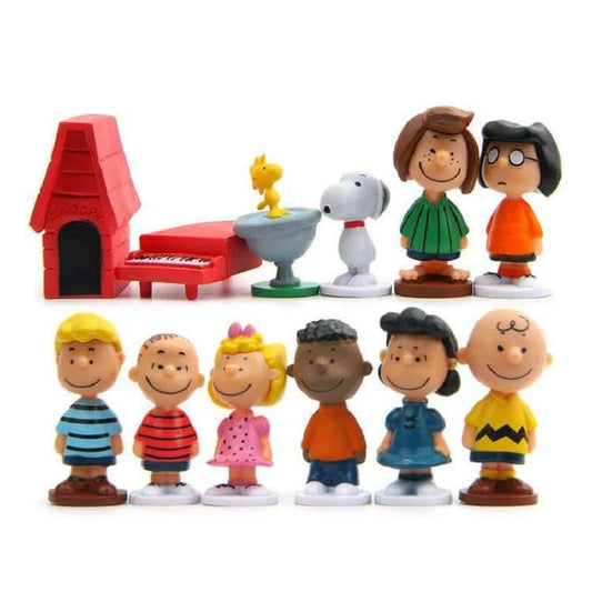 Set de 12 Mini Figuras Snoopy Charlie Lucy - Clásicos