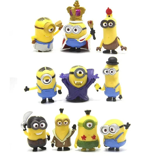 Set 10 Mini Figuras Coleccionables Minions - Kevin, Stuart, Bob