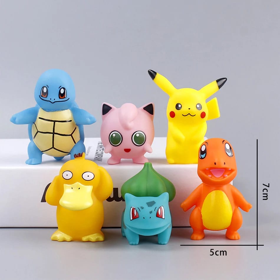 Set de 6 Mini Figuras Pokémon Pikachu Eevee