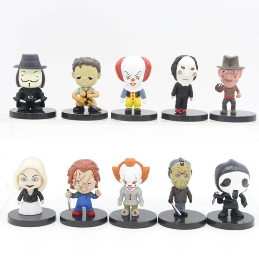 Set 10 Mini Figuras Chucky IT Jason Freddy Tiffany
